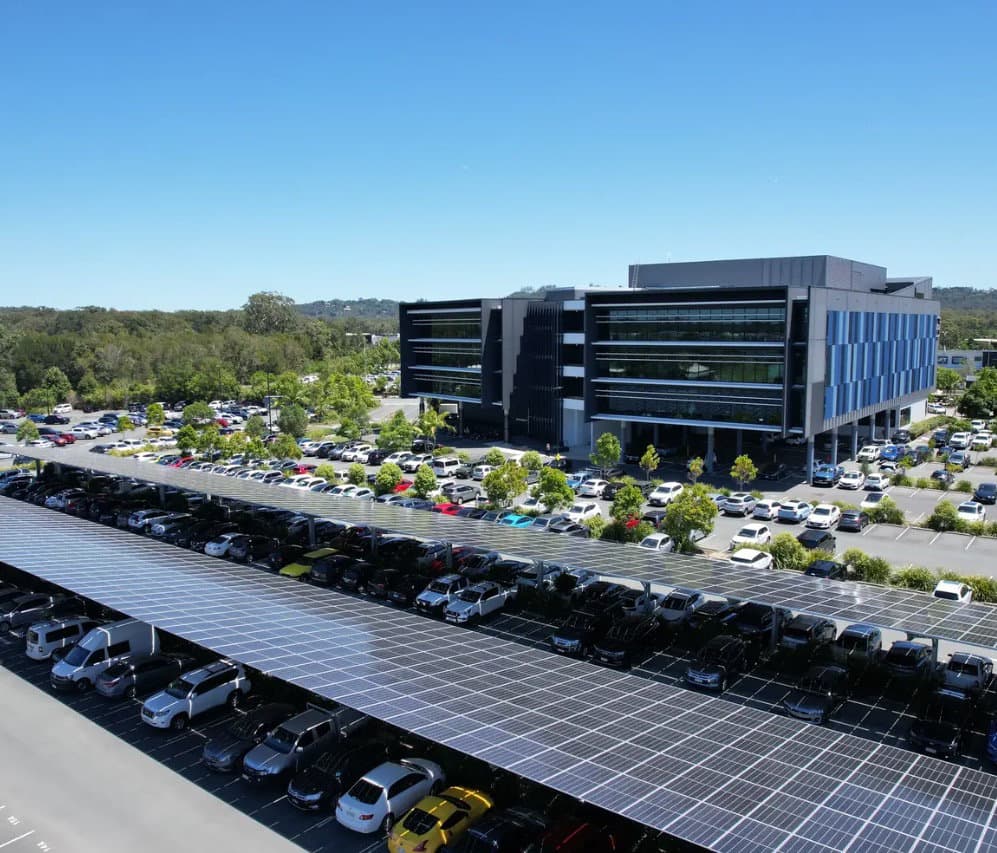 S-Rack engineering partnership — ground-mounted solar arrays, solar carport structures, and BESS installations across Australia